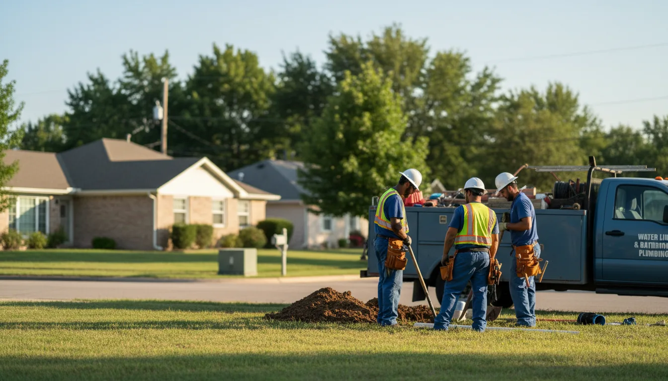 Residential water line and bathroom plumbing service in Morton, TX